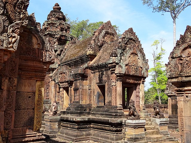 Mandapa of the central shrine of Banteay Srei temple, Cambodia