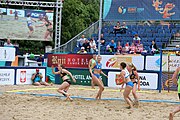 Deutsch: Beachhandball Europameisterschaften 2019 (Beach handball Euro); Tag 6: 7. Juli 2019 – Spiel um Platz Drei, Frauen, Kroatien-Niederlande 0:2 (14:23, 20:22) English: Beach handball Euro; Day 6: 7 July 2019 – Women's Bronze Medal Match – Croatia-Netherlands 0:2 (14:23, 20:22)