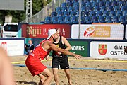 Deutsch: Beachhandball Europameisterschaften 2019 (Beach handball Euro); Tag 1: 2. Juli 2019 – Männer, Vorrunde Gruppe D, Polen-Schweden 2:1 (18:10, 15:9; 8:6) English: Beach handball Euro; Day 1: 2 July 2019 – Men Preliminary Round Group D – Poland-Sweden 2:1 (18:10, 15:9; 8:6)