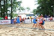 Deutsch: Beachhandball Europameisterschaften 2019 (Beach handball Euro); Tag 1: 2. Juli 2019 – Männer, Vorrunde Gruppe C, Schweiz-Ukraine 2:1 (22:23, 17:14, 9:6) English: Beach handball Euro; Day 1: 2 July 2019 – Men Preliminary Round Group C – Switzerland-Ukraine 2:1 (22:23, 17:14, 9:6)