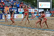 Deutsch: Beachhandball Europameisterschaften 2019 (Beach handball Euro); Tag 5: 6. Juli 2019 – Frauen, Halbfinale, Kroatien-Dänemark 1:2 (12:19, 17:10, 4:7) English: Beach handball Euro; Day 5: 6 July 2019 – Semifinal Men – Croatia-Denmark 1:2 (12:19, 17:10, 4:7)