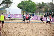 Deutsch: Beachhandball bei den Olympischen Jugendspielen 2018; Tag 6, 12. Oktober 2018; Jungen, Platzierungssspiel Ränge 9-10 – Chinese Taipei (Taiwan)-Uruguay 2:1 English: Beach handball at the 2018 Summer Youth Olympics at 12 October 2018 – Boy's Placement Match 9-10 – Chinese Taipei (Taiwan)-Uruguay 2:1