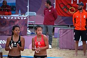 Deutsch: Beachhandball bei den Olympischen Jugendspielen 2018; Tag 5, 10. November 2018; Mädchen, Hauptrunde - Chinese Taipei (Taiwan)-Niederlande 1:2 English: Beach handball at the 2018 Summer Youth Olympics at 11 October 2018 – Girls Main Round – Chinese Taipei (Taiwan)-Netherlands 1:2