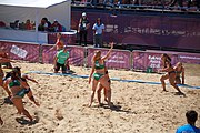 Deutsch: Beachhandball bei den Olympischen Jugendspielen 2018; Tag 4, 10. Oktober 2018; Mädchen, Vorrunde, Gruppe A - Ungarn-Chinese Taipei (Taiwan) 2:0 English: Beach handball at the 2018 Summer Youth Olympics at 10 October 2018 – Girls Preliminary Round Group A‎ – Hungary-Chinese Taipei 2:0