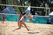 Deutsch: Beachvolleyball bei den Olympischen Jugendspielen 2018; Tag 8, 14. Oktober 2018; Mädchen, Achtelfinale – Mexiko-China 0:2 (15–21/16–21) English: Beach volleyball at the 2018 Summer Youth Olympics at 14 October 2018 – Girls Round of 16 – Mexico-China 0:2 (15–21/16–21)