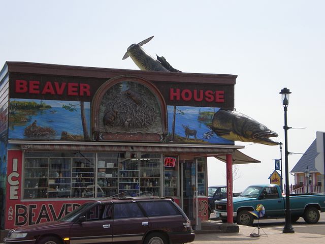 The giant walleye at Beaver House bait shop, a Grand Marais landmark