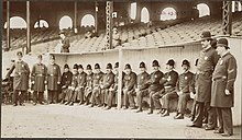 Boston Policemen pose in dugout at the Huntington Avenue Grounds, 1903 World Series. Michael T. "Nuf Ced" McGreevy Collection, Boston Public Library Boston Policemen pose in dugout at the Huntington Avenue Grounds, 1903 World Series - DPLA - 1232799a8b571aedaca4c194f98d6079.jpg