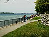 Anglers cast their lines into the Upper Niagara River at '''Broderick Park'''.