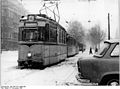 Straßenbahnstau auf der Dimitroffstraße, November 1965