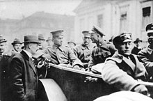 Hermann Ehrhardt (left, sitting in the car) during the Kapp Putsch in Berlin, 1920.