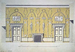Charles Cameron. Projet de décoration de la salle à manger verte du Palais Catherine à Tsarskoïe Selo. 1780
