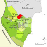 Localización de Catral respecto a la Vega Baja del Segura