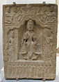 Stèle de la période des Wei du Nord représentant l'apothéose du Bouddha Maitreya.