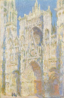 The Rouen, Cathedral, West Facade, Sunlight was created by Claude Monet in 1894 as another piece of the Rouen Cathedral series. Claude Monet - Rouen cathedral West facade Sunlight - NGA.jpg
