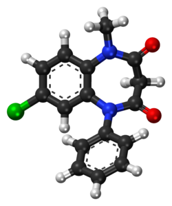 Clobazam ball-and-stick model.png