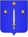 Di azzurro, alla spada alta d'argento, guarnita d'oro, accompagnata da tre stelle dello stesso, una in capo, due ai lati (Stemma della famiglia Spadularini di Ravenna[5])