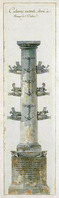 Dessin de la colonne de Caius Duilius du Comitium, Pierre Adrien Pâris, XVIIIe siècle.