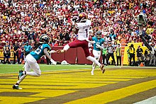 Washington Commanders tight end Cole Turner (85) lines up against the Houston  Texans during the second half of an NFL football game Sunday, Nov. 20,  2022, in Houston. The Commanders won 23-10. (