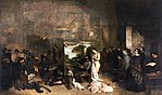 It atelier fan de skilder, in allegory, 1855, oaljeferve op doek, 361 × 598 sm, Musée d'Orsay