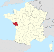 Lage des Departements Vendée in Frankreich