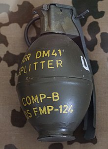 West German DM41 fragmentation hand grenade labelled to indicate a filling of Composition B DM41 3.jpg