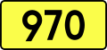 English: Sign of DW 970 with oficial font Drogowskaz and adequate dimensions.