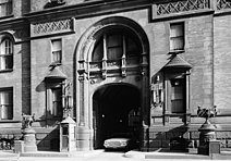Archival photograph of the main entrance in 1965