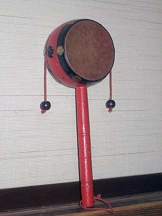 <i>Den-den daiko</i> Japanese hand-held pellet drum