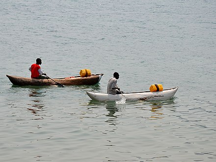 Dugout canoes on Lake Malawi