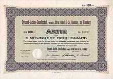 Share of the Dynamit AG, vorm. Alfred Nobel & Co., issue August 1928 Dynamit AG 1928.jpg