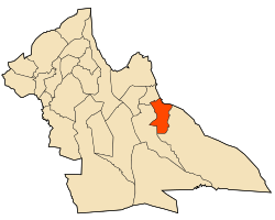 Map of Laghouat Province highlighting Ksar El Hirane