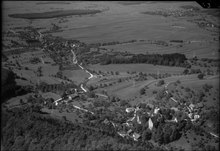 Aerial view, Pleujouse in the foreground (1950) ETH-BIB-Pleujouse, Fregiecourt, Miecourt-LBS H1-013506.tif