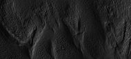 Close-up of small glaciers from a previous image, as seen by HiRISE under the HiWish program. Some of these glaciers seem to be just starting to form.