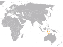 Lage von Estland und Osttimor