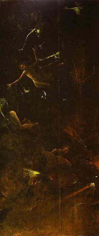 <i>Fall of the Damned into Hell</i> Painting by Hieronymus Bosch
