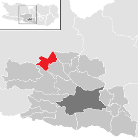 Poloha obce Ferndorf v okrese Villach-vidiek (klikacia mapa)