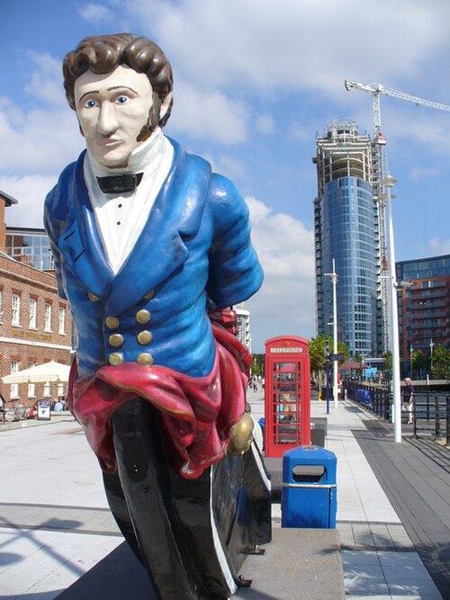 Old HMS Vernon figurehead, preserved at Gunwharf Quays