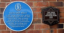 Fletland Mills blue plaque.jpg