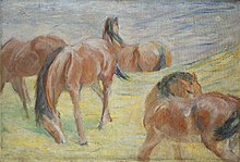 Weidende Pferde I, 1910, Städtische Galerie im Lenbachhaus, München