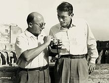 Кинооператор Франц Планер (слева) и Грегори Пек на съёмках фильма