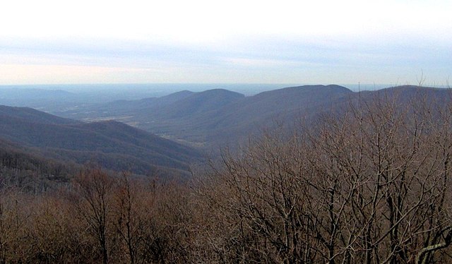 The Flat Fork Valley, looking west from the summit of Frozen Head