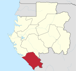 موقعیت استان نیانگا در نقشه