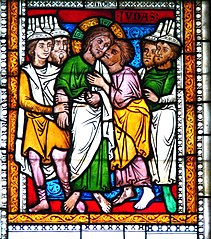 Traïció de Crist, vitrall, Gotland, Suècia, 1240