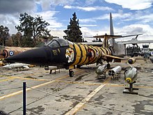 HAF F-104G from 335 Squadron, painted in a "Tiger" scheme. HAFm F-104 Tiger 1.jpg