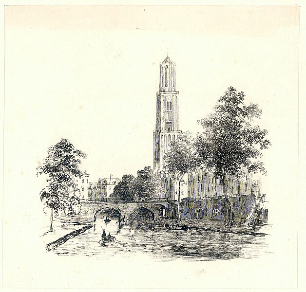 File:HUA-38538-Gezicht op de Oudegracht met de Gaardbrug te Utrecht uit het zuiden.jpg