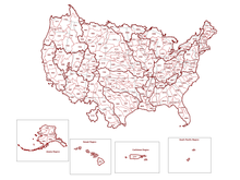 Watershed Boundary Dataset Subregions Map for the United States, created by the US Geological Survey HUC subregions.png