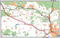 Mapa przebiegu linii kolejowej