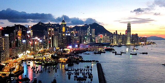 Dusk view of Hong Kong Island as viewed from North Point, August 2011