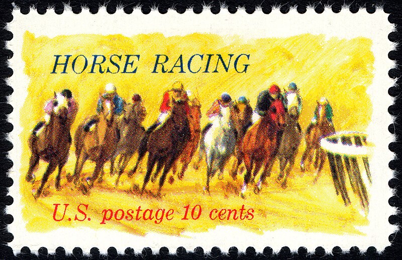 File:Horse Racing 10c 1974 issue U.S. stamp.jpg