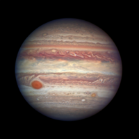 Jupiter's distinctive cloud bands Hubble Takes Close-up Portrait of Jupiter.png